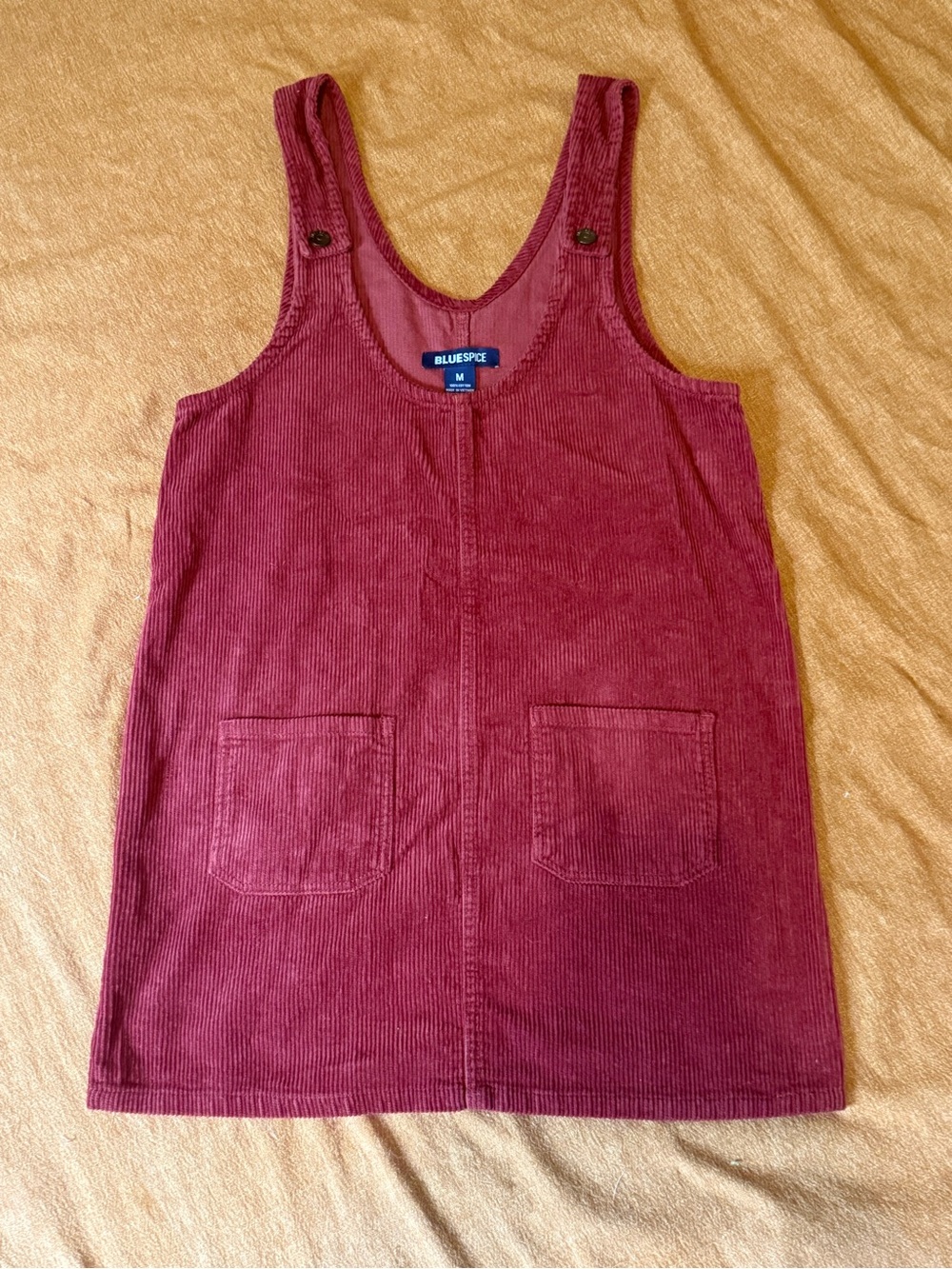 Blue Spice Burgundy Corduroy Pinafore Dress Medium 90’s style